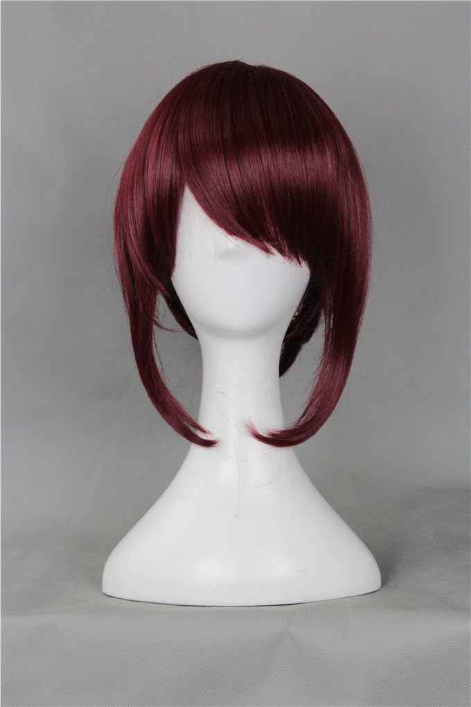40cm Short Free! Gou Matsuoka Dark Red Anime Cosplay Wigs + Free Wig Cap
