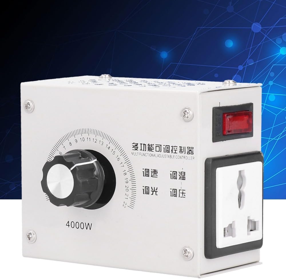 4000W SCR Voltage Regulator Dimmer - Stepless Speed Control for AC110V/220V, Electronic Thyristor Controller with US Plug