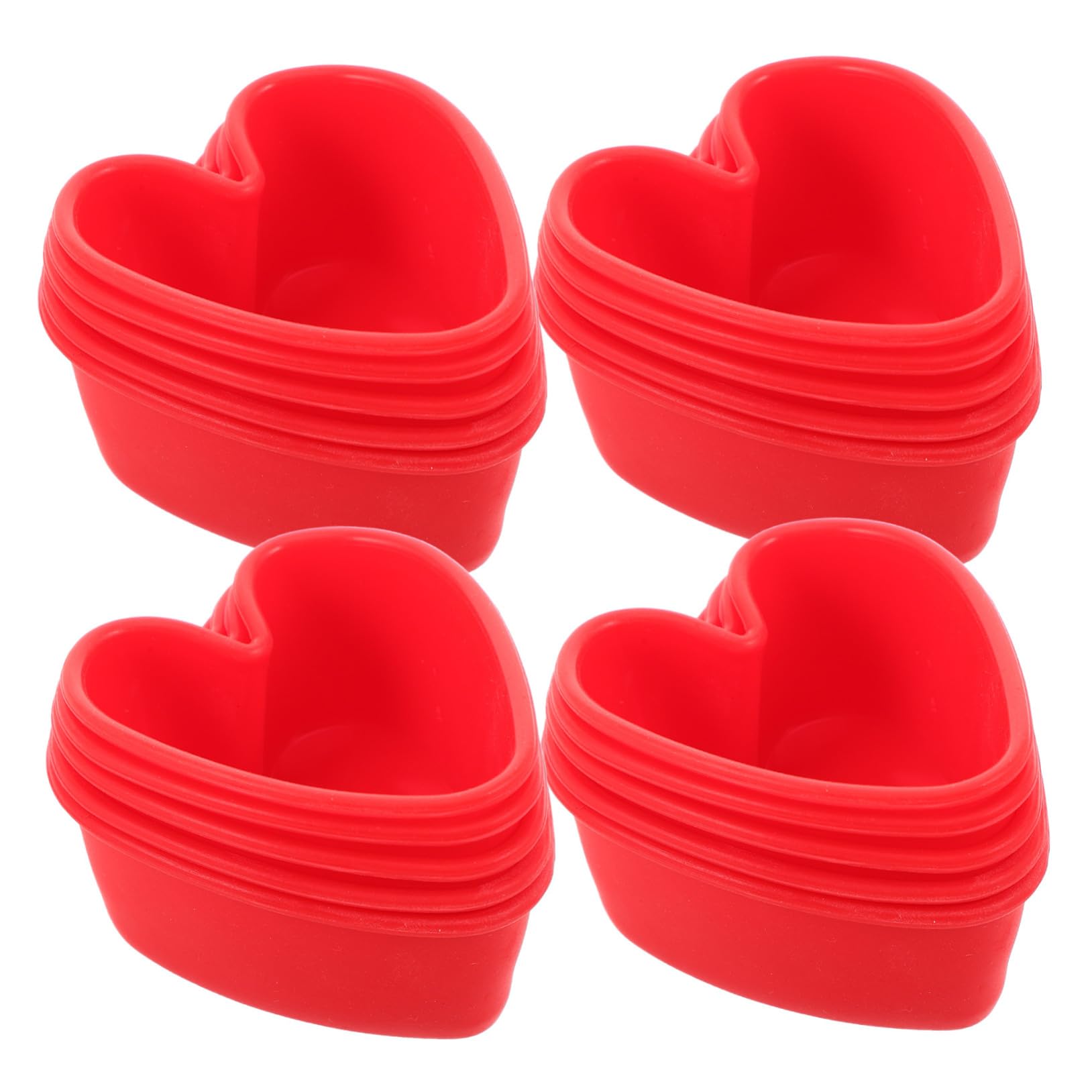 TOYANDONA 50 Pezzi Stampi in Silicone Forma di Cuore Teglie Antiadherentiper Dolci per Budino e Caramelle Facili da Sformare e Compatti per Cucina