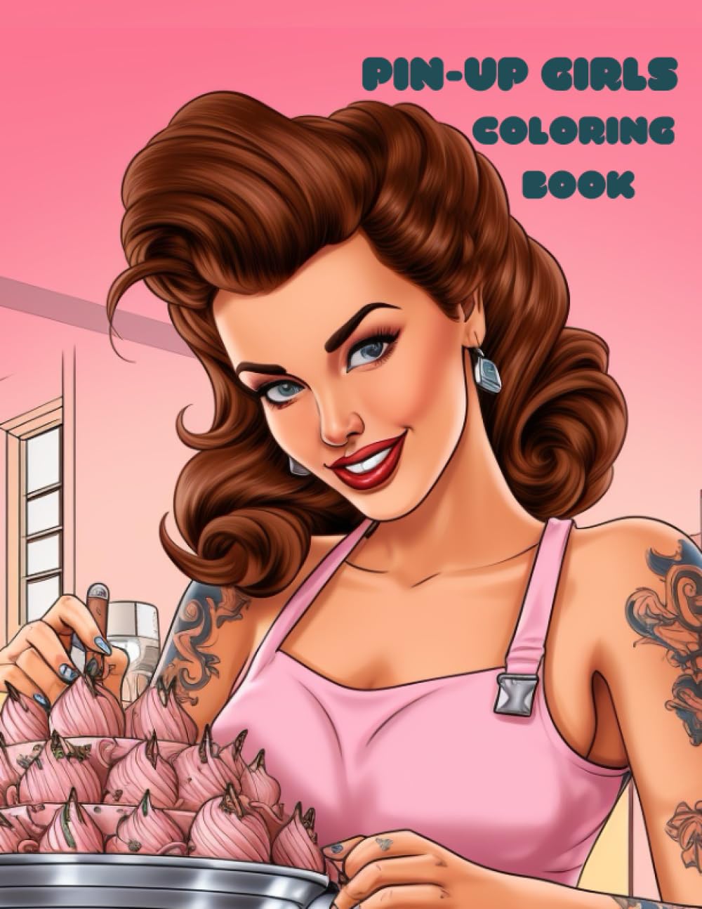 Pin-Up Girl Coloring Book: Glamorous Retreat: Immerse Yourself in 1950s-Inspired Fantasy Coloring