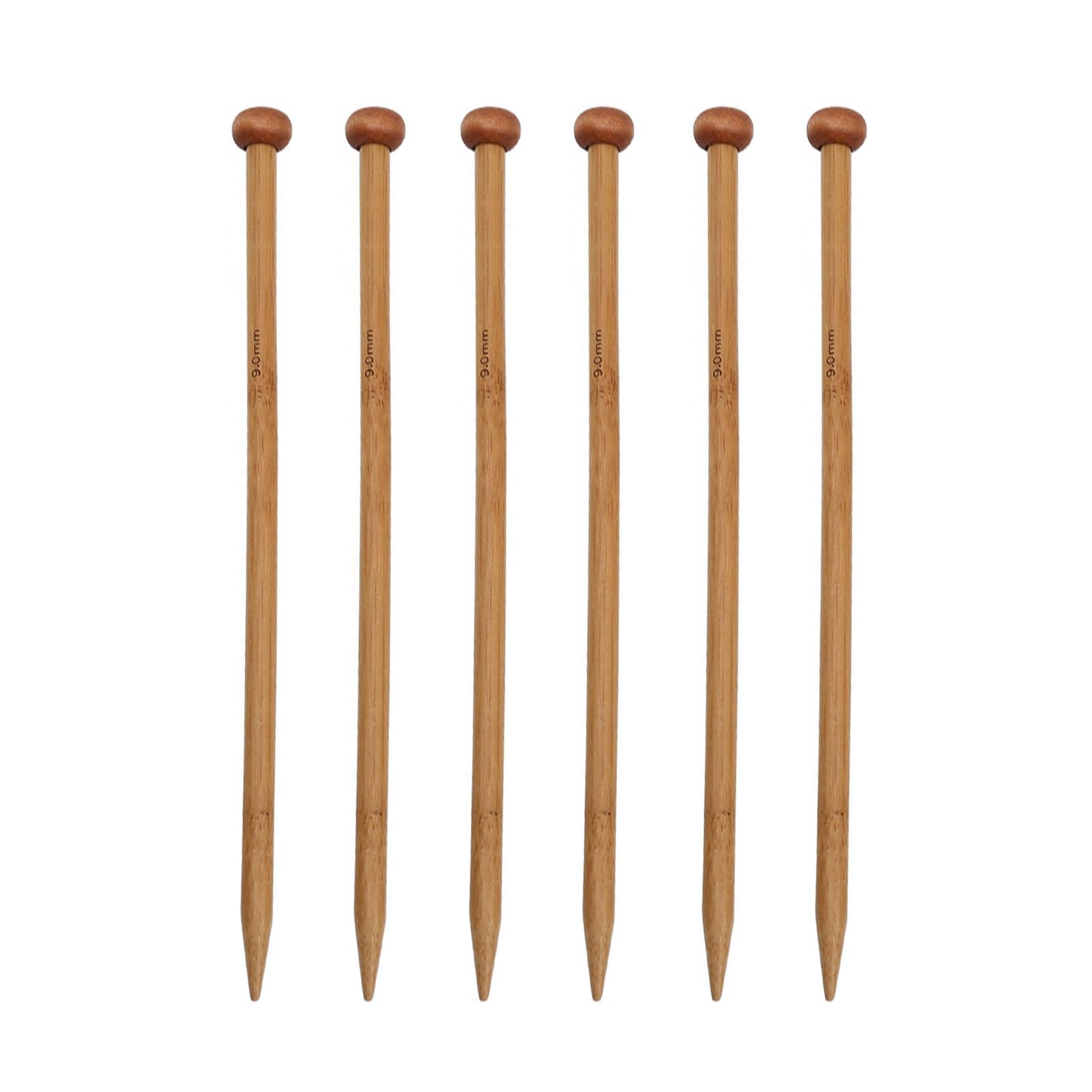 Set 6 Ferri Da Maglia In Bambù - 6mm, 8mm, 10mm - 25 Cm - Leggeri E Lisci Per Principianti E Professionisti
