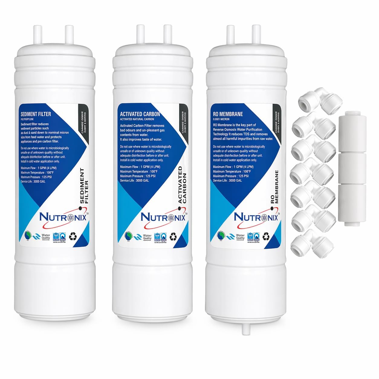 RO Filter Service Kit for LG Puricare WW130NP WW140NP WW150NP WW140NPR WW151NP WW151NPR WW152NP | Sediment Carbon Filter RO Membrane & Connectors-image-16
