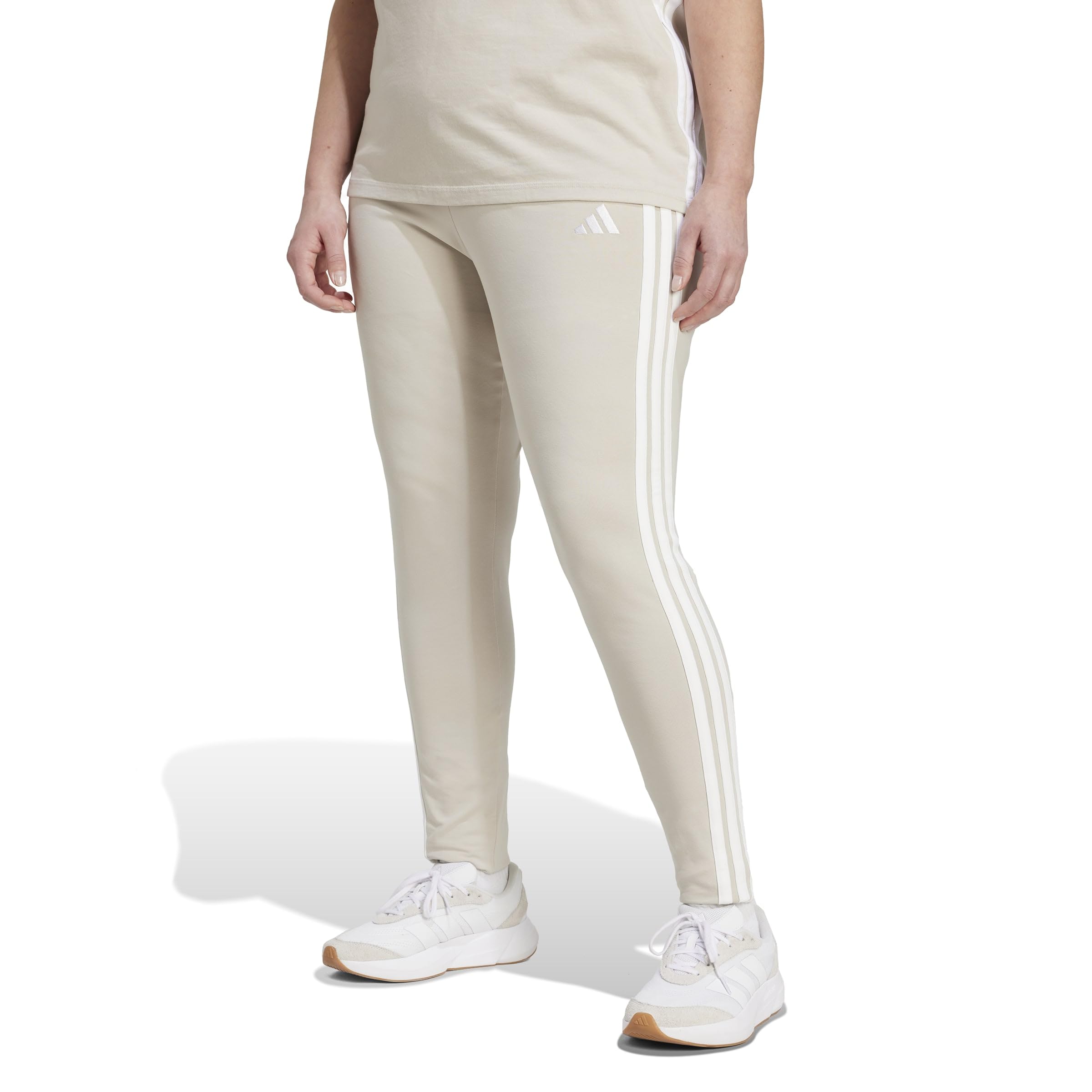 Adidas Damen Essentials 3-Stripes Cotton Leggings, Wonder Alumina/White, XL