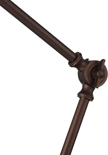 Miniatura 8 de Barnes and Ivy Rowlett - Lámpara de mesa de escritorio rústica estilo rústico con puerto de carga USB, 28.5 pulgadas de alto, pantalla cónica de