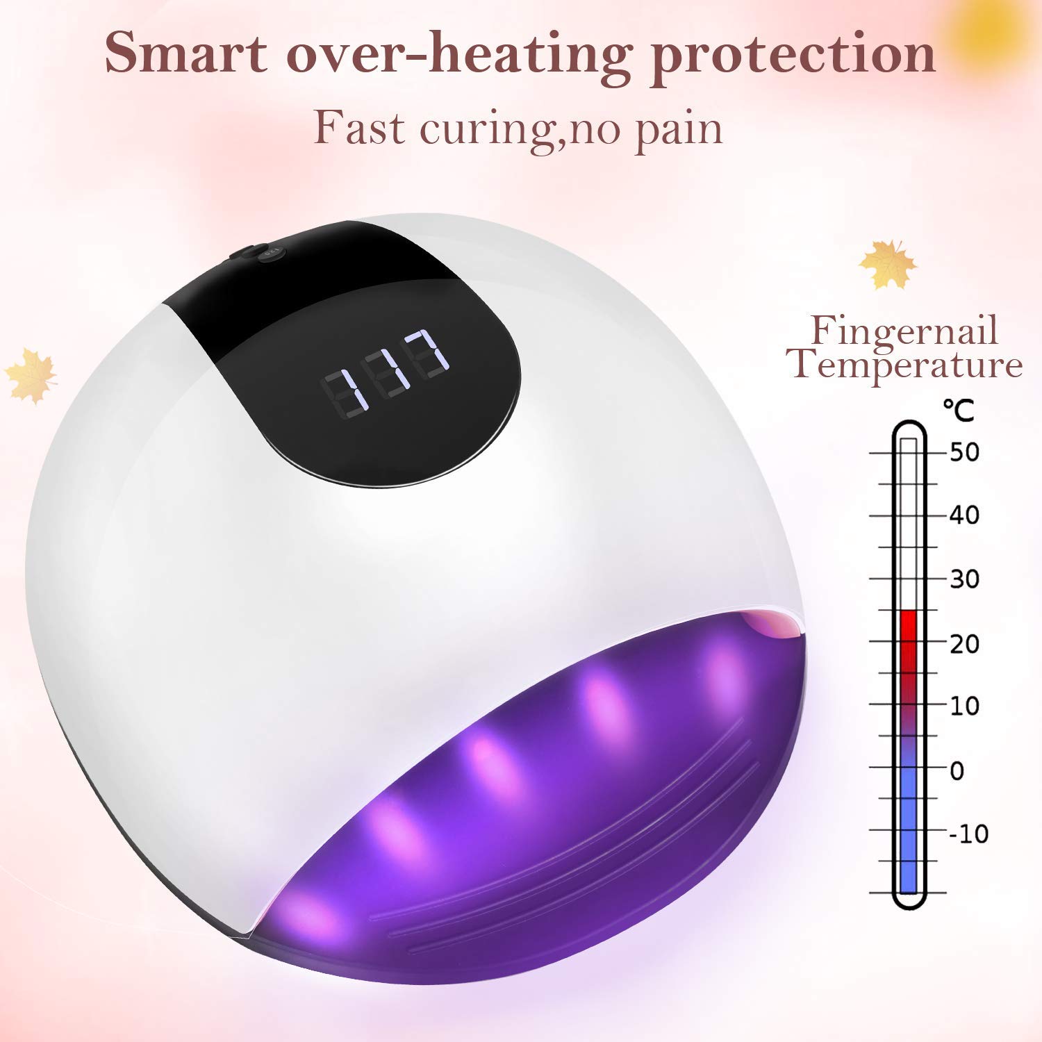 Secador de uñas LED UV, SZSMD 80 W, lámpara de uñas con sensor, temporizador 30/60/90/120S, pantalla LCD, sensor de infrarrojos, placa desmontable, luz profesional para esmalte de uñas de gel Shellac
