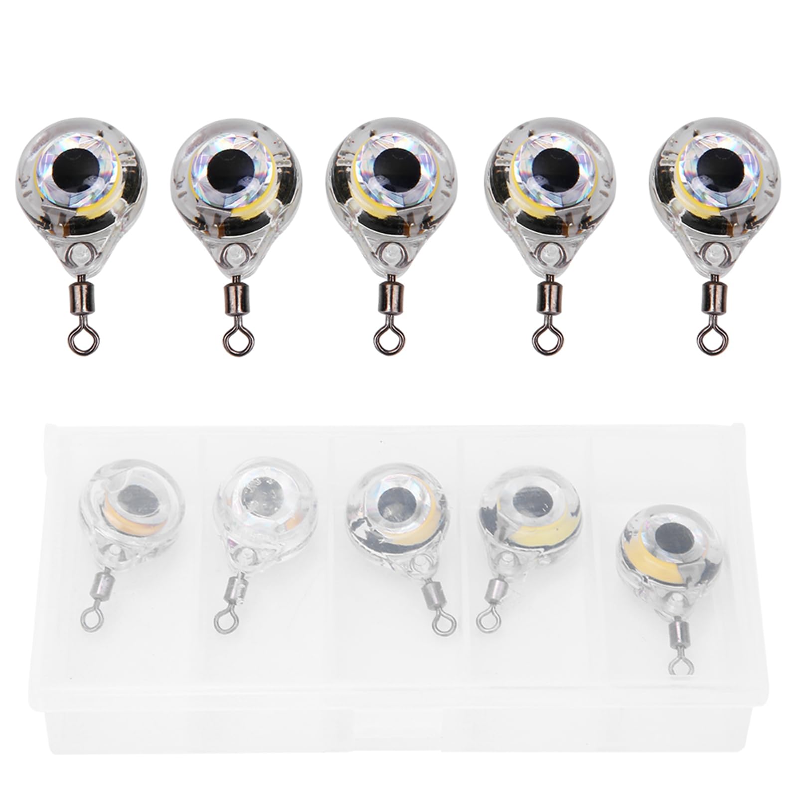lvifloae 5 pcs LED Lure Tools Night Fishing Lights Underwater Fishing Lights Eye Shaped Night Lights Five Different Lights Improve Fishing Efficiency