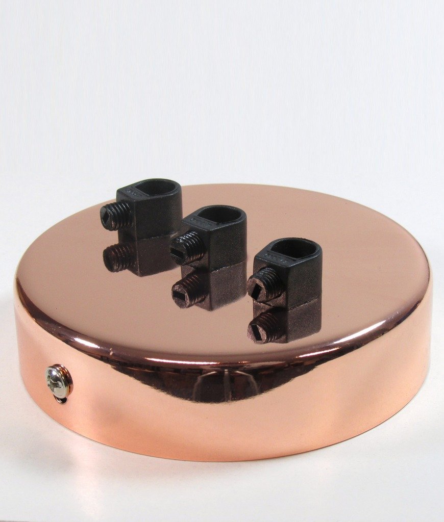 Vendimia Lighting Co. Copper 3 Point Multi Drop Outlet Ceiling Rose | Polished