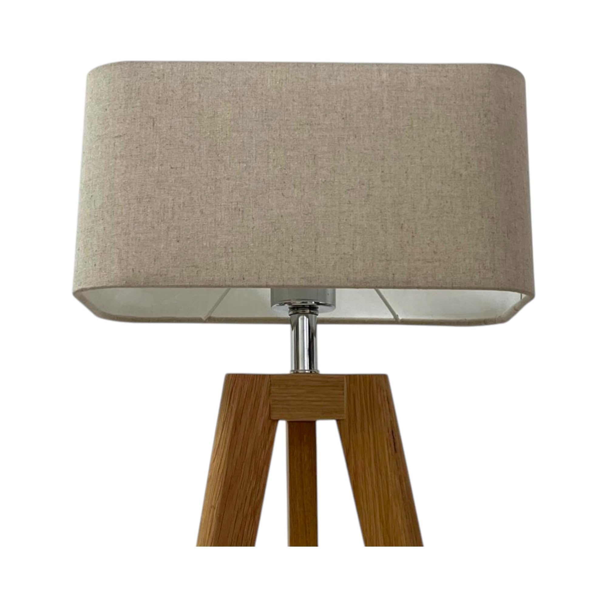 Natural Beige Textured Linen Rounded Rectangle Lampshade