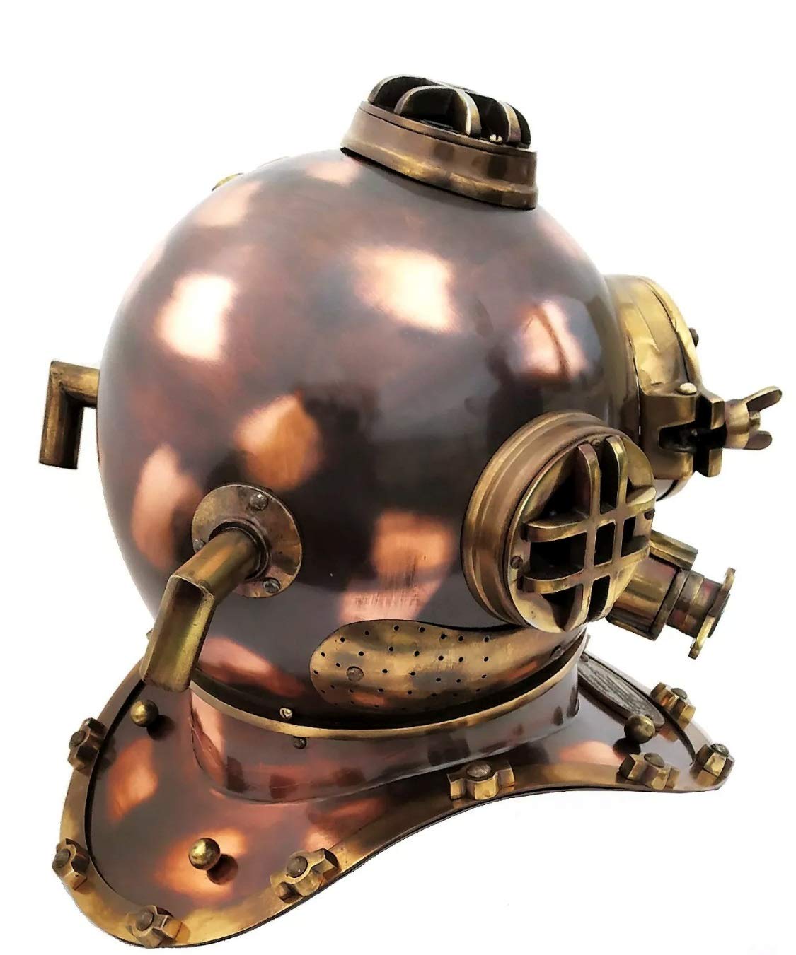 US Navy Marl V - Casco de buceo antiguo de acero de latón de tamaño completo