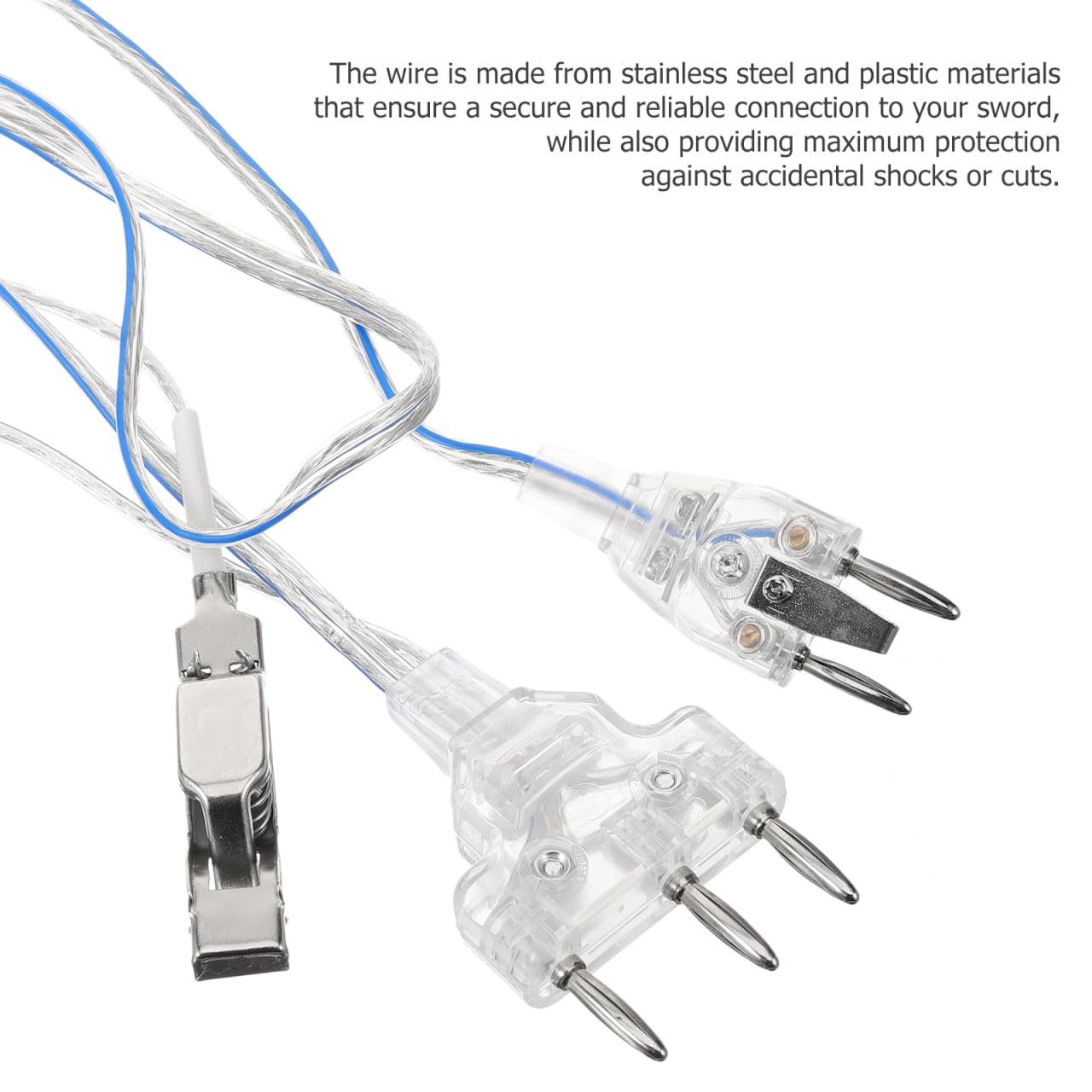 FOMIYES Pasante de Esgrima para Florete Cable de Cuerpo Profesional Transparente de Alta Conductividad Accesorio de Conexión Resistente para Entrenamiento y Competición