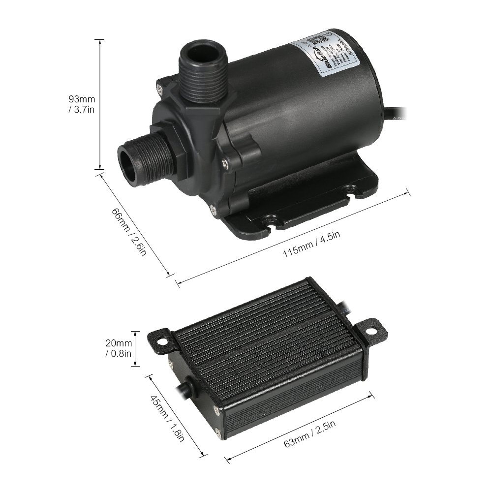 Bomba de agua sin escobillas DC12V 1200L/H para sistemas hidropónicos de peceras de acuario