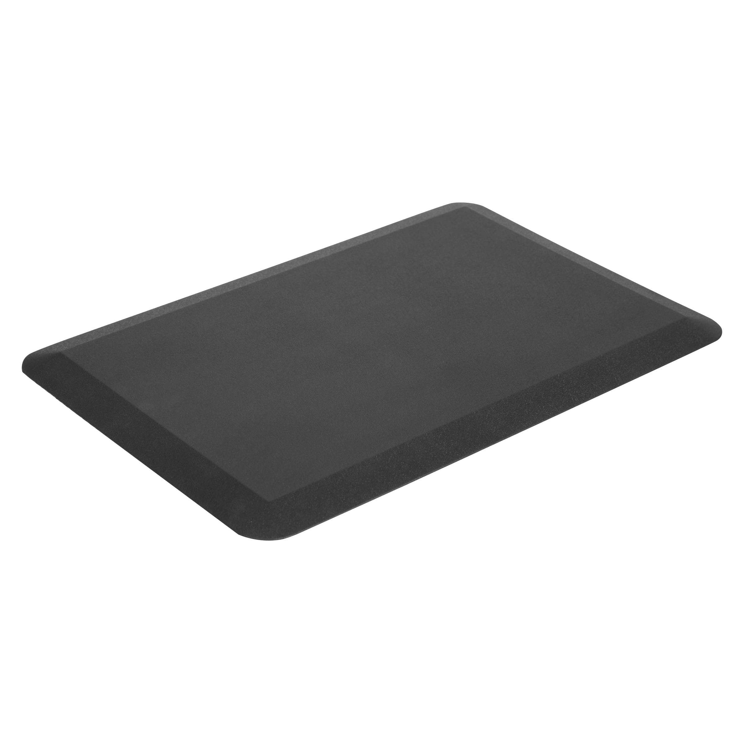 Tapis antidérapant et anti-fatigue pour bureau et maison, noir, 76 x 52 cm