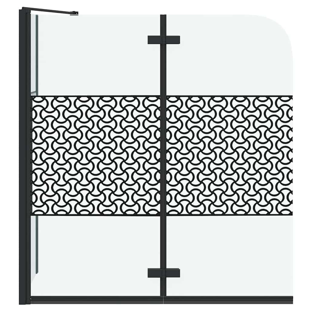 Geometryczna kabina prysznicowa, czarna, 120 x 67 x 129 cm, 4 mm szkło hartowane, aluminiowa rama, składane, obrotowe drzwi prysznicowe do wanny, ochrona przed pryskaniem