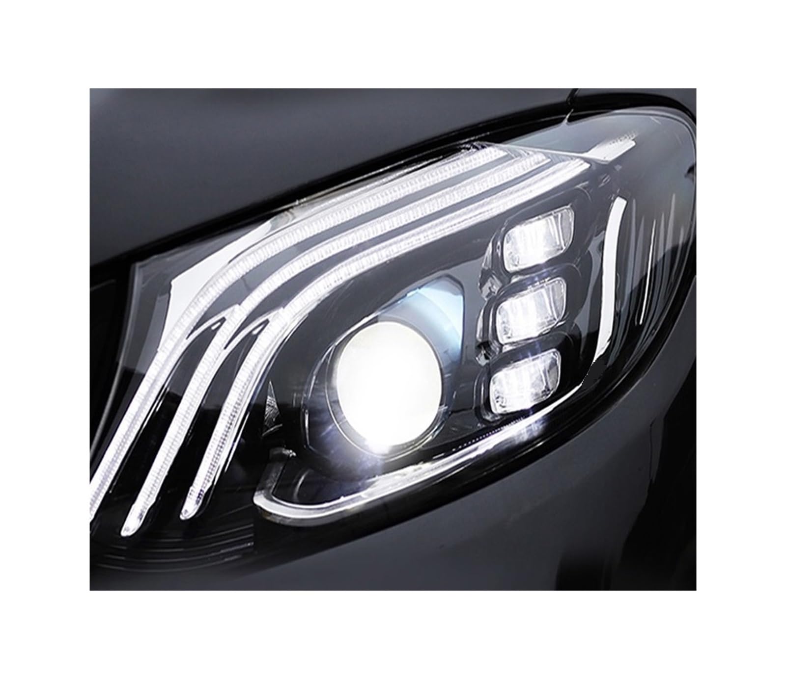 VGOCMDUB Headlights LED Blue Start DRL Turn Signal Auto Lamp Compatible With Mercedes W213 E200 350L 2016-2021