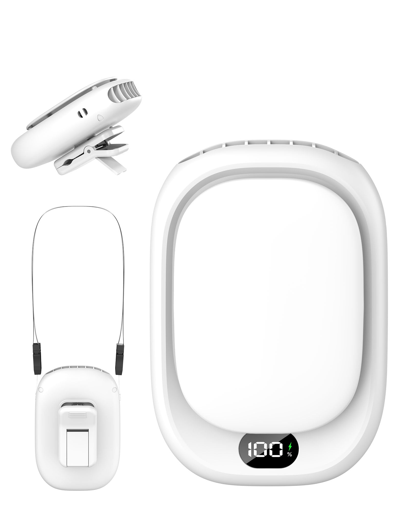 【プライムデー】【22%OFF+50%OFF+ポイント14%】【実質721円】 HYDOOD USB充電式 1台4役 ネックファン