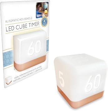 Automatic Household LED Cube Timer, 5-15-30-60 Minute Preset