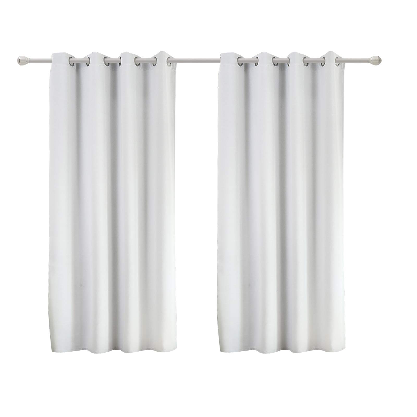 WOLTU Cortina Opaca con Ojales 2 Piezas Cortinas Térmicas Aislantes Moderna Decoración Ventanas para Dormotorio Habitacion Sala Salon 135x175 cm Blanco Global Recycled Standard Global Recycled Standard OEKO-TEX STANDARD 100 Global Recycled Standard