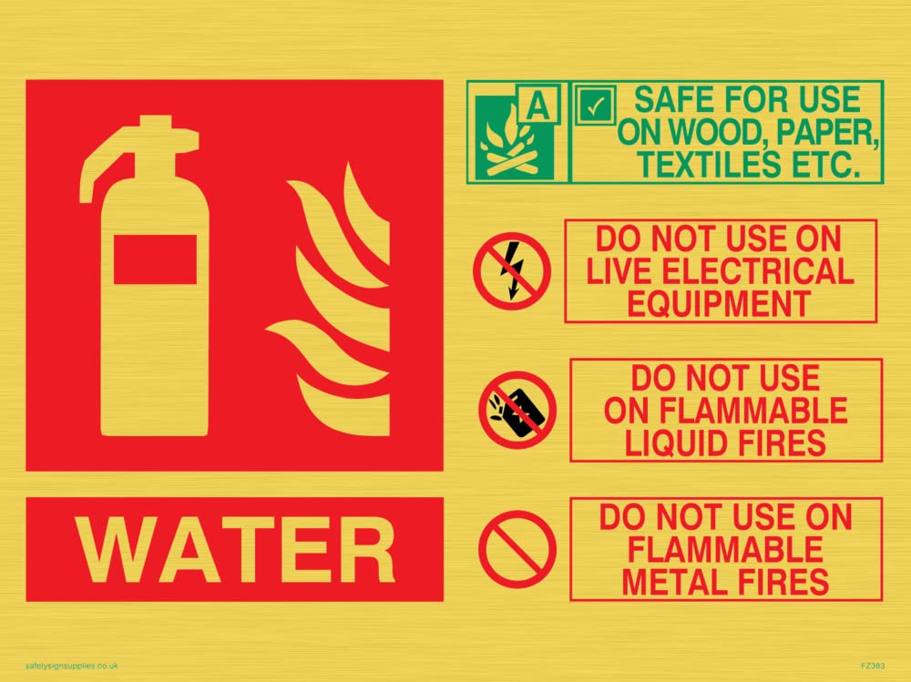 This extinguisher contains Water instructions for use Sign Sign - 200x150mm - A5L