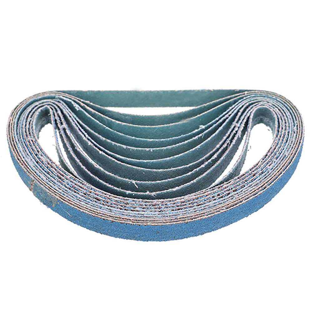 Maso Blue Sanding Belts 13Mm X 457Mm 120 Grits Power Tool Sander Abrasive Sanding Belts Metal Grinding Sanding Belts For Power Tool Sander - Pack Of 10Pcs For Grinding Sharpening Derusting Stripping