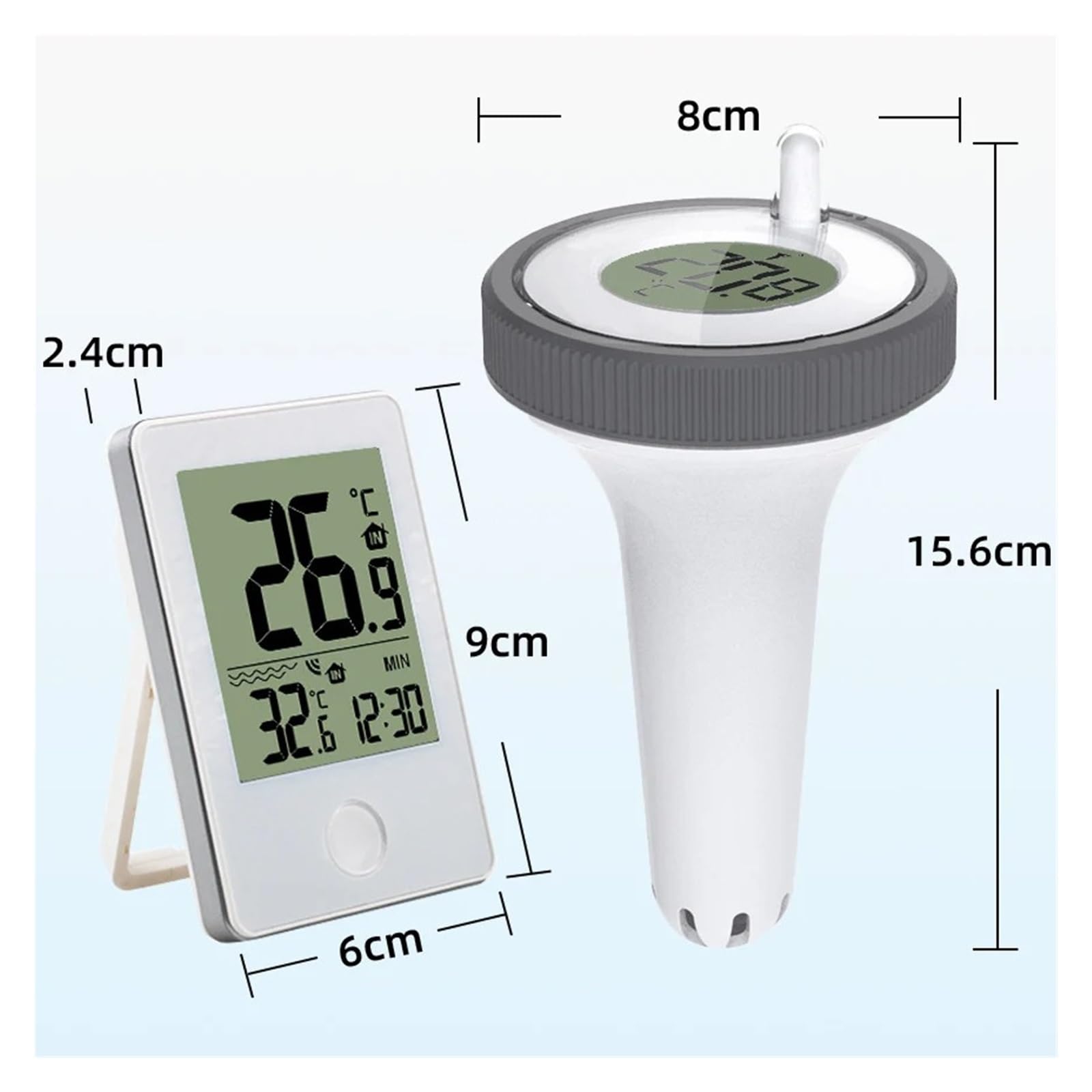 Termómetro Digital For Piscina, Termómetros Flotantes For Exteriores Utilizados For, Baños, Acuario, Pantalla LCD Preciso Rápido Monitorización Tiempo Real