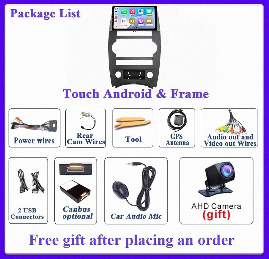 Radio coche 2 DIN Bluetooth para Jeep Commander 2007 2008 con Mirror Link y pantalla táctil 4