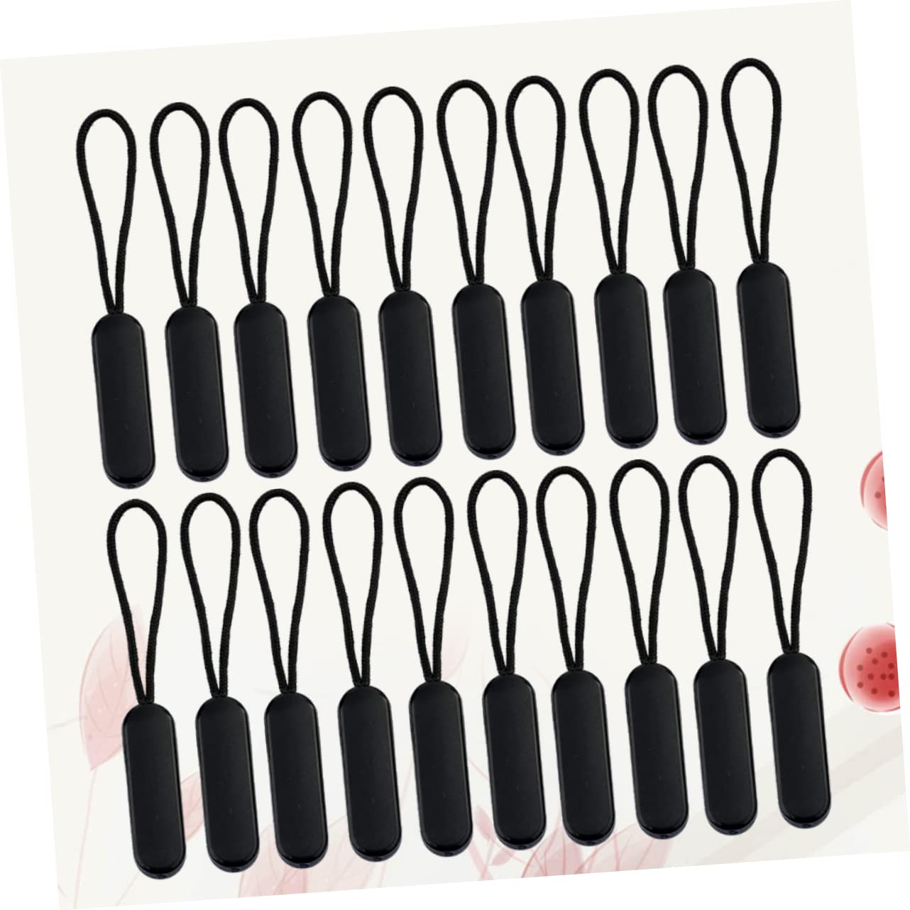 CIMAXIC Oval Zipper Puller 20 Pcs Pull Tabs Cord Ends Zipper Pulling Rope for Clothes Luggage Backpacks Plastic Sliders