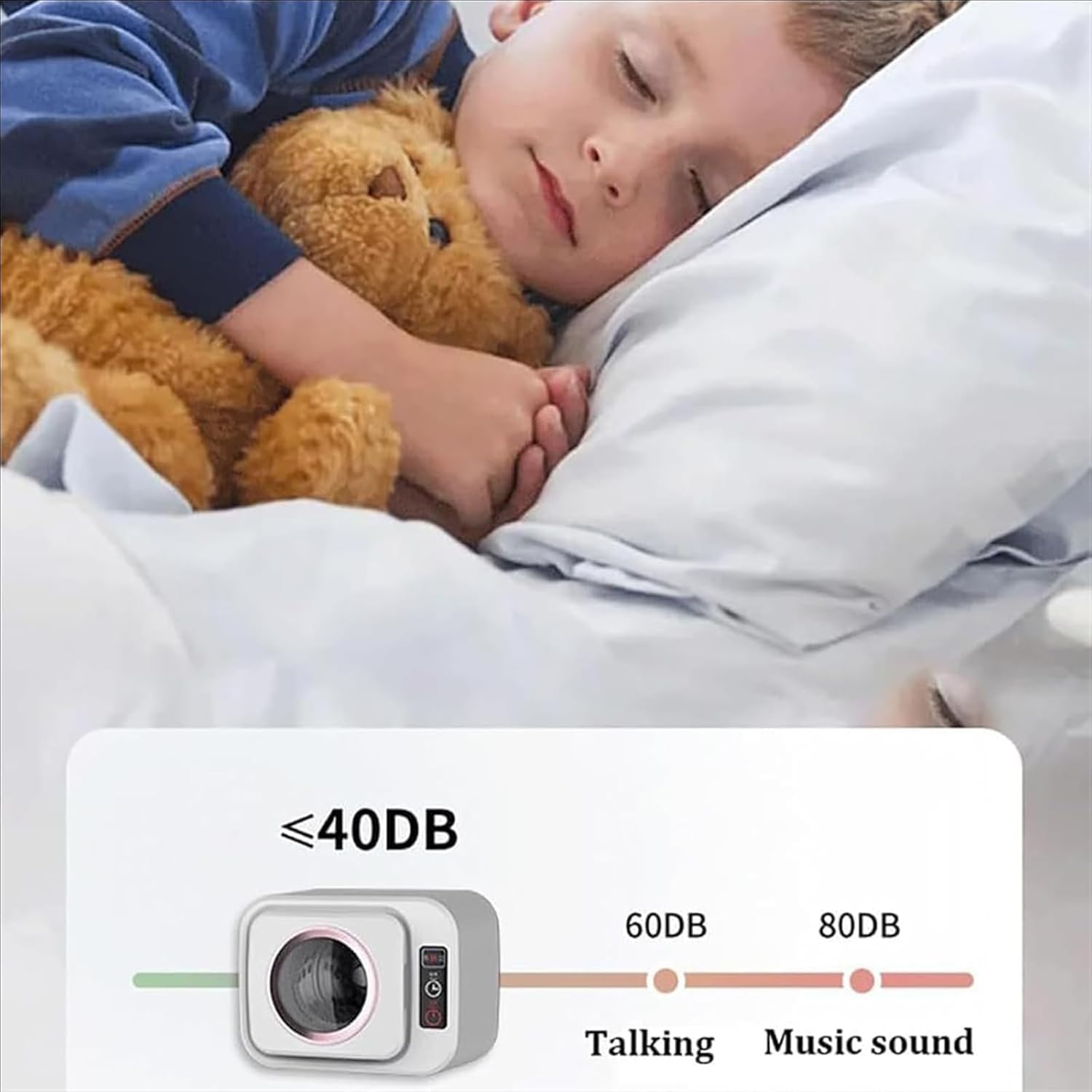 Portabl Tumble Dryer, Electric Clothes Dryer, 3 Gear Adjustment, 3D Quick Drying In 30 Minutes, Dry Clothes Capacity 1kg, with Stainless Steel Tub, for Apartment, Home, Dorm