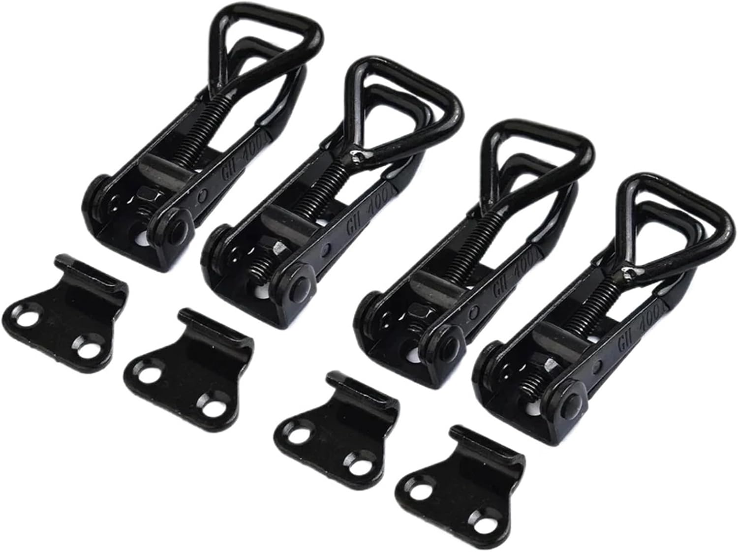 Compatible 4-Piece Adjustable Toggle Latches, Lever Lock Hasps for Sliding Doors, Cabinets & Furniture Hardware