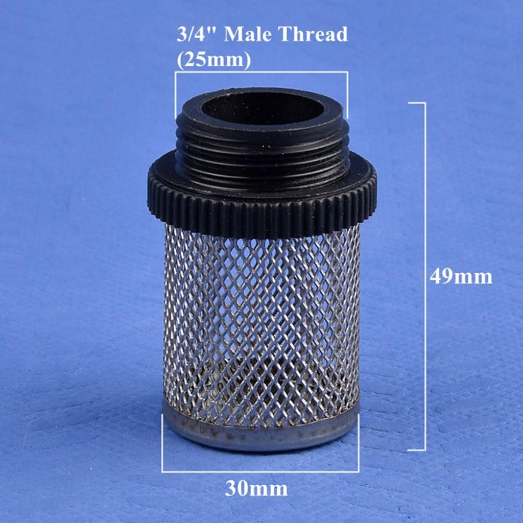 1 filtro in acciaio inox 304 per acquario e pompa di irrigazione da giardino, attacco filettato maschio da 1/2 "-2" (5 pezzi da 1 pollice)