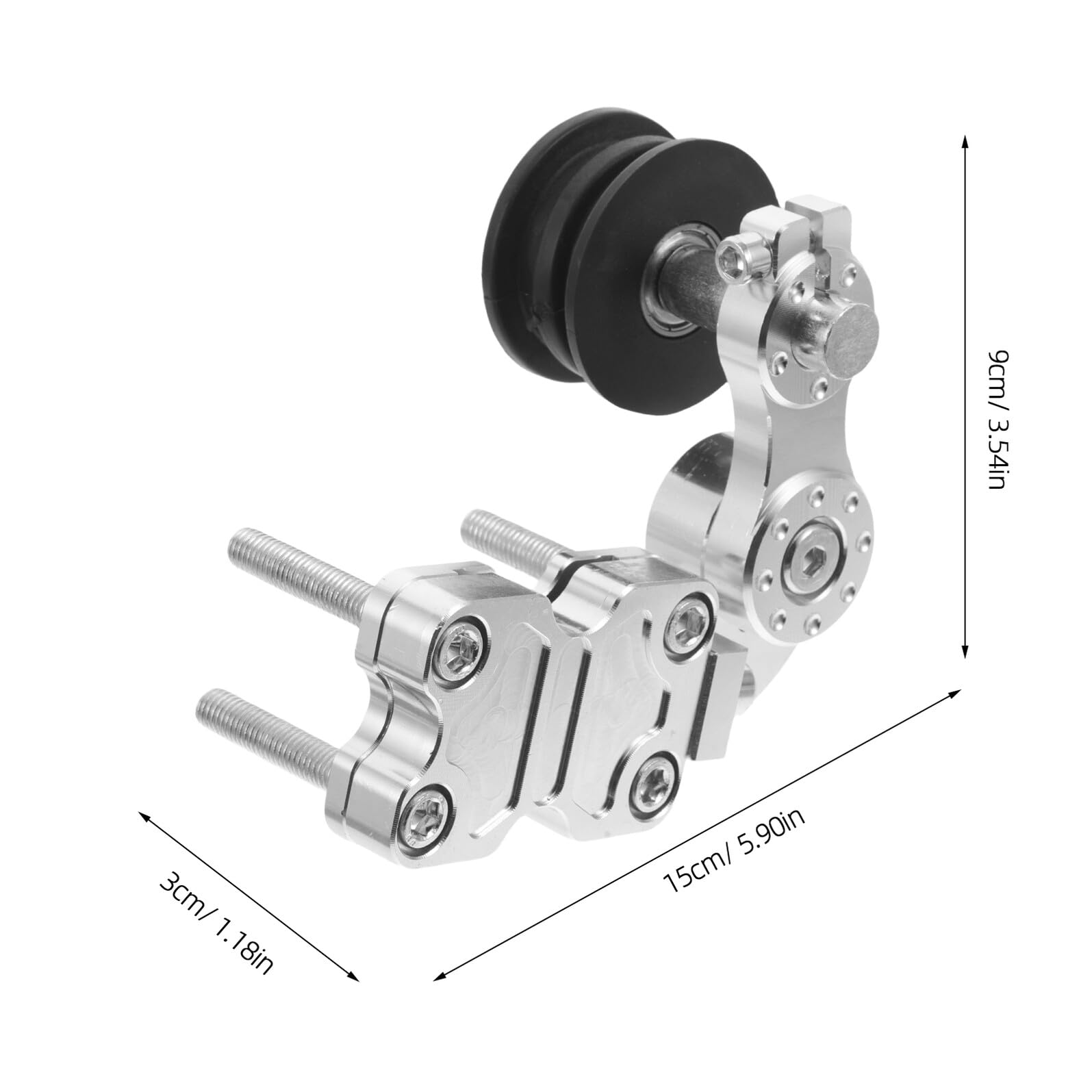 Tendeur de Chaîne de Moto en Alliage D’aluminium, Réglable, Argenté
