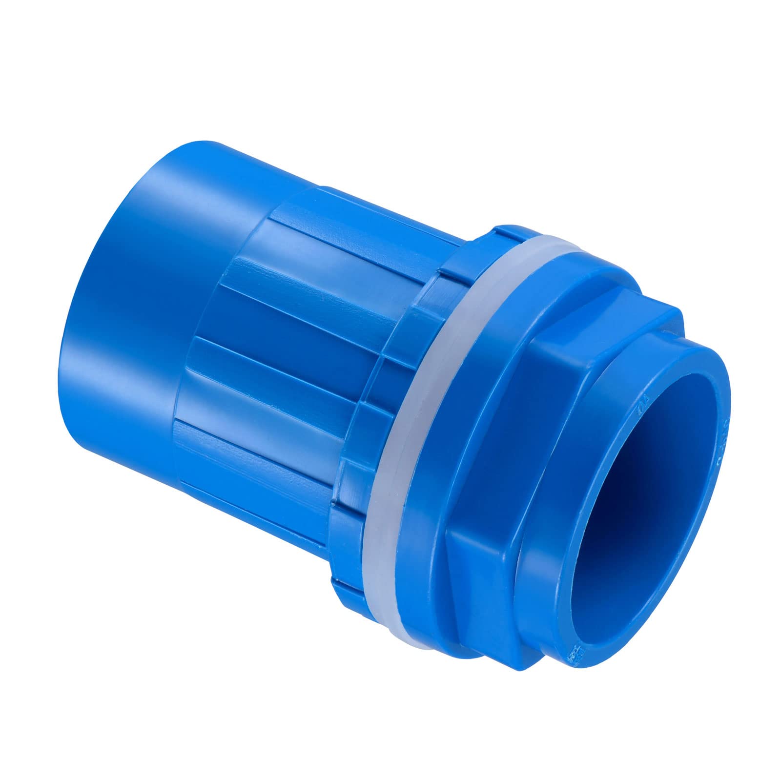M METERXITY 1 Pack PVC 1-1/4" Male Thread Pipe Fitting - Water Tube Connector, DN32 Straight Pipe Joint, Apply to Water Tank (1.57 Inch, Blue)