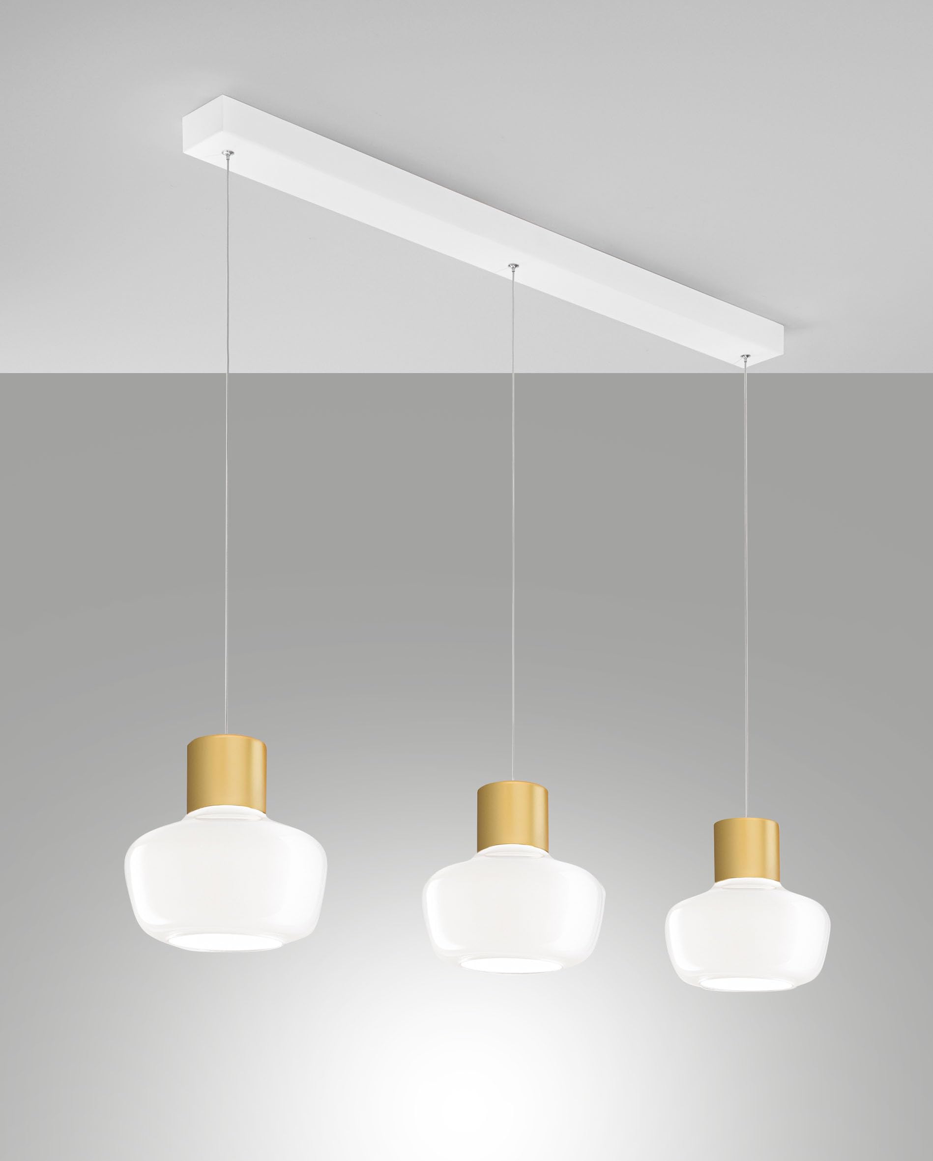 Kino LED Pendant Light 36 W 3900 lm 3000 K, Dimmable, Metal Frame and White Borosilicate Glass IP20 Class 1