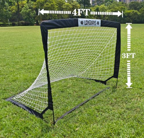 Image of LOMGWAYS Soccer Goal for Kids + Youth with Carry Bag for Practice & Games