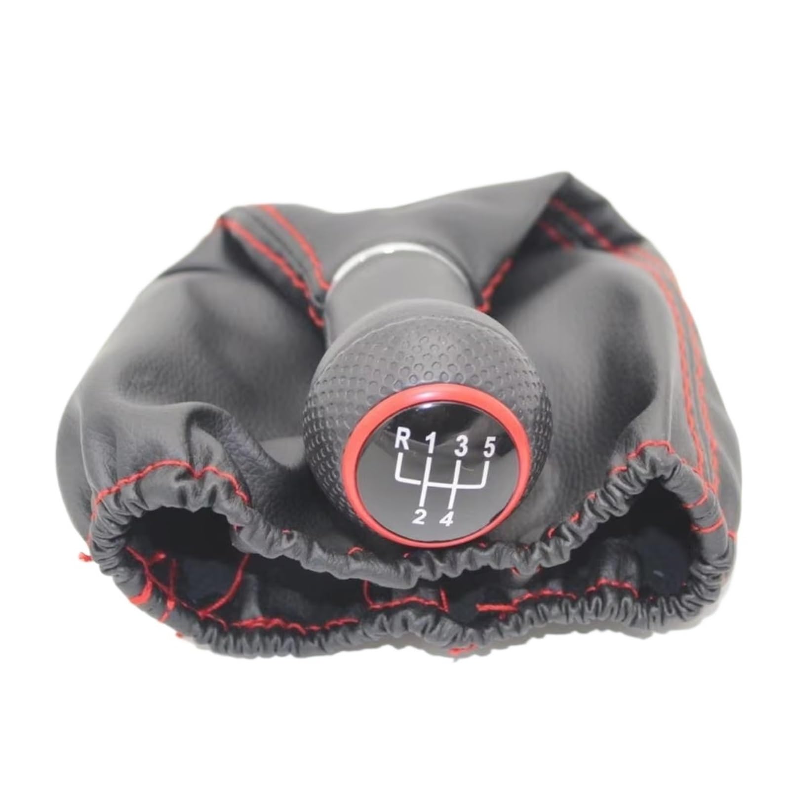 Qwqaab Red Manual Gear Knob For Vw For Lupo For Polo 6N 6N2 For Classic For Caddy Manual Gear Shift Knob Pu Gaiter Boot 5 Speed 12Mm(Red)