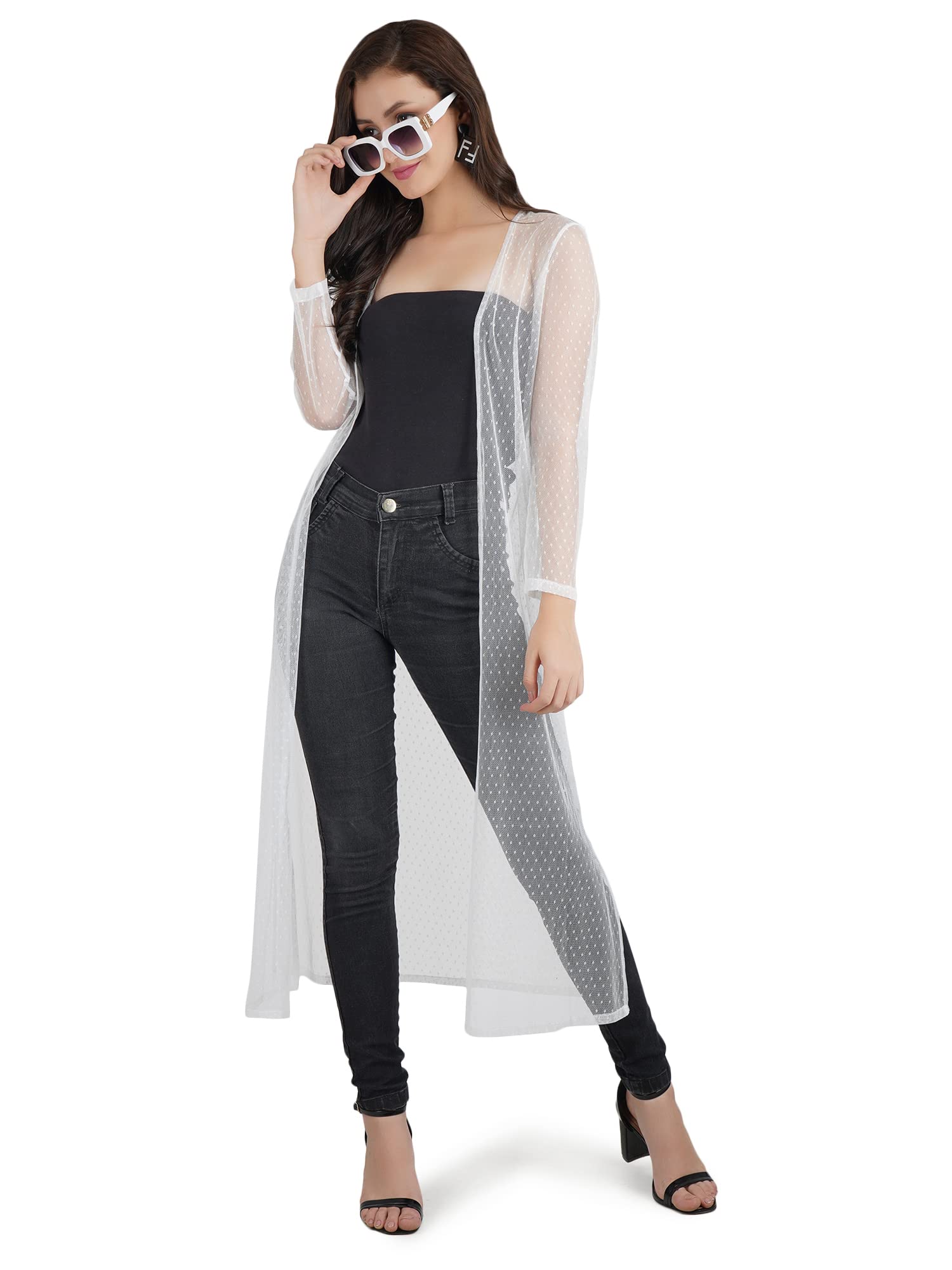 aol Women's Longline Dobby Power net Shrug-picture-37