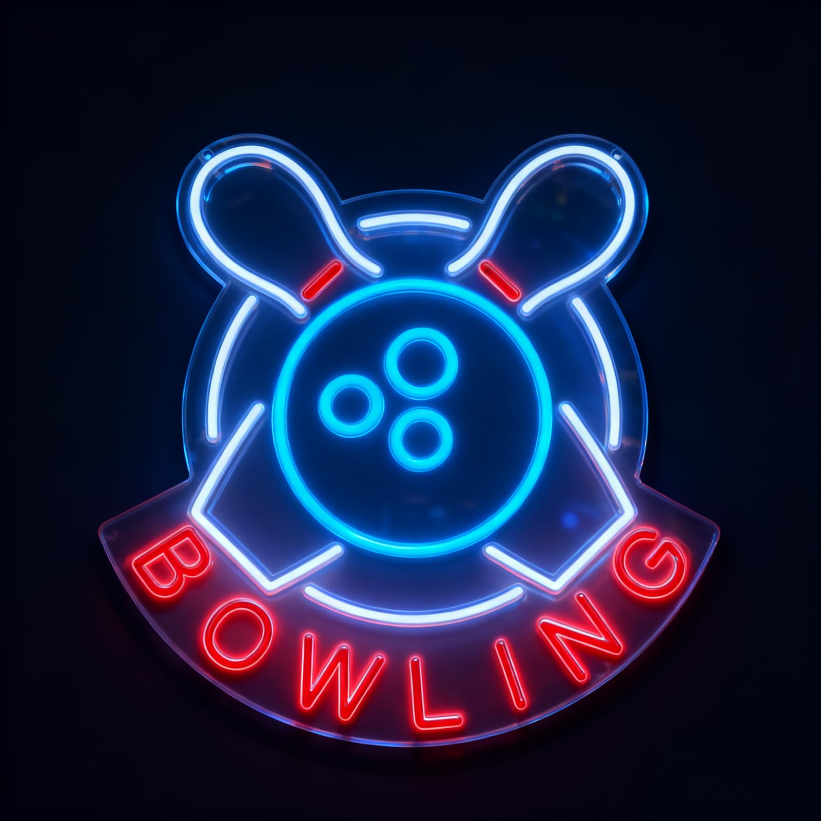 Bowling Neon Signs Sport Club Decor Bowling LED Light for Bowling Club Wall Decor Dimmable Bowing Ball Neon Sign for GYM Game Room Bar Decoration USB Powered Light Up Signs for Man Cave(13*12.6inch) — image 1