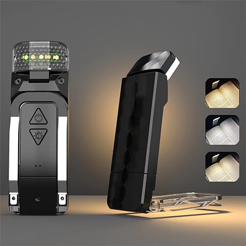 iBetterLife Luz de libro para leer en la cama, luz de lectura de libros recargable por USB, lámpara LED portátil con clip con 3 colores, 5