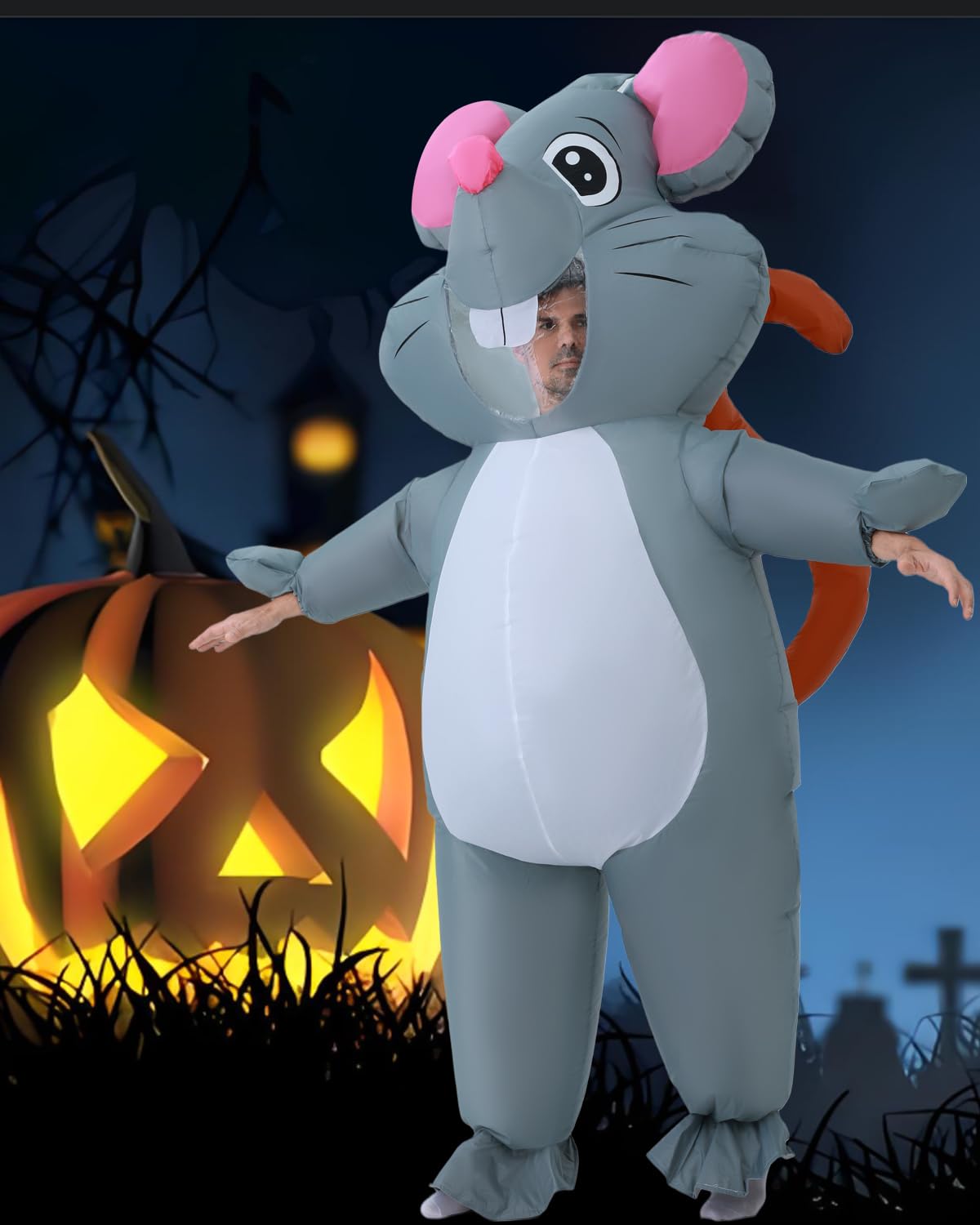 FXICH Inflatable costume for adults, Mouse costume, inflatable costumes for women and men, inflatable full-body Mouse costume, unusual funny Mouse Halloween costume