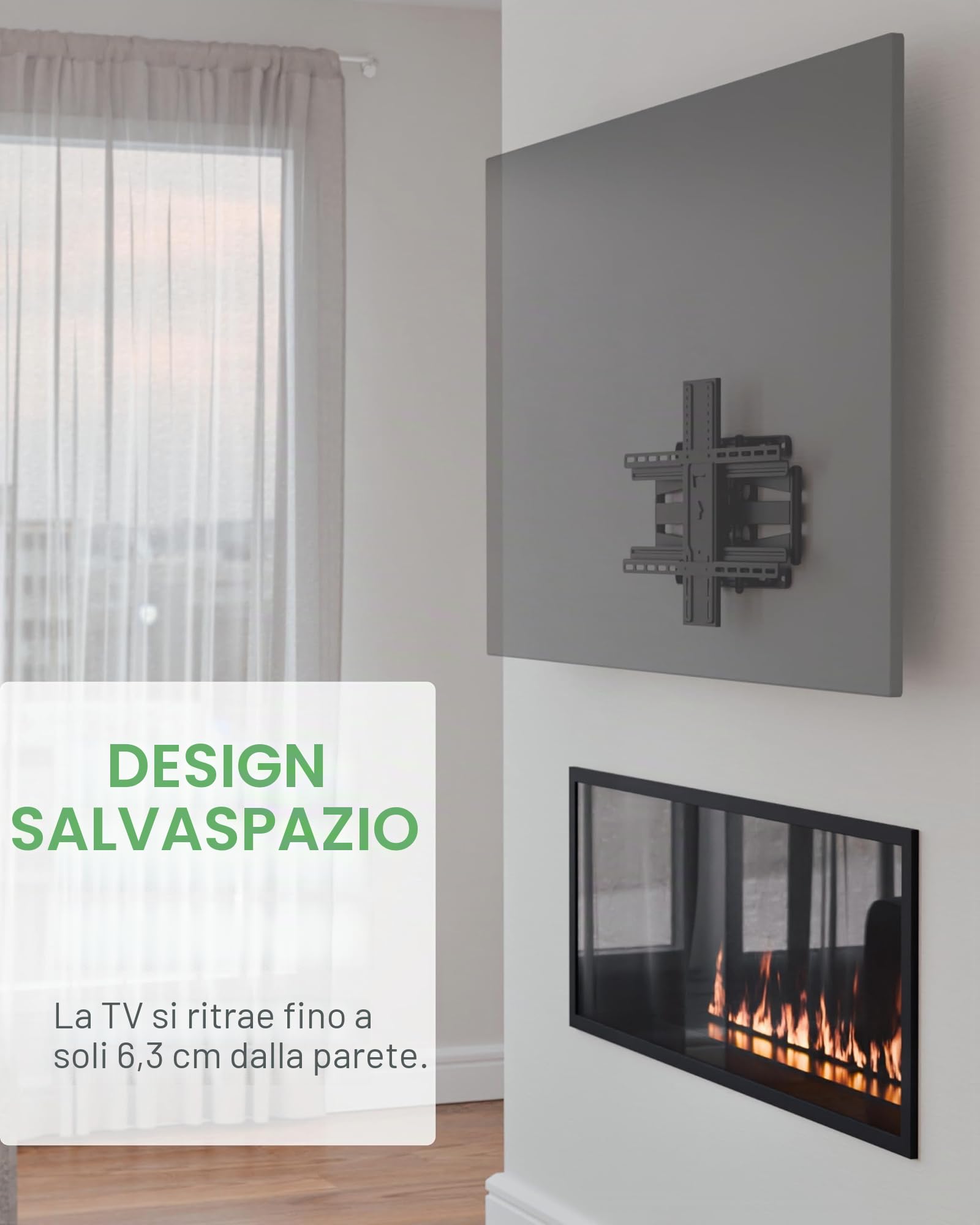 SANUS OLF22 - Supporto per TV Full Motion Premium per TV da 42"-90", robusto e liscio, orientabile e inclinabile, design universale per Samsung, LG, Vizio, TCL e altri, facile installazione
