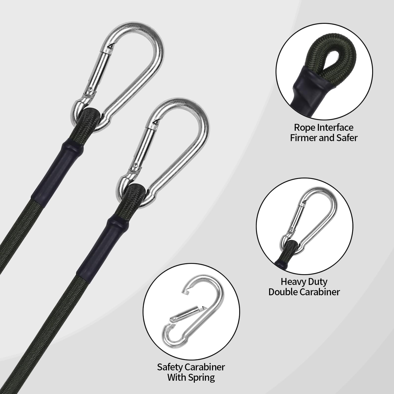 6 Tendeurs élastiques 30cm Avec Mousquetons - Pour Camping