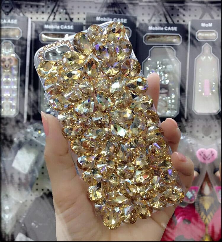 Funda para teléfono femenino con 2 protectores de pantalla de cristal, funda protectora suave y transparente para mujer (dorado, para Lively
