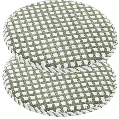 Pack Variable cojín Redondo Taburete con Correas fijas Suave para Decor Comedor y hogar,M17,Diámetro 2 Piezas 34 cm (13 Pulgadas)