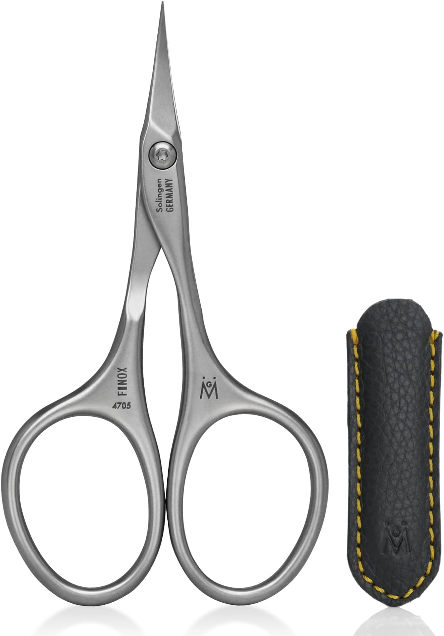 Tower Point Cuticle Scissors Grooming Scissors FINOX Stainless Steel Professional Nail Scissors in Leather Case -Ethically Made in Solingen Germany - 4705