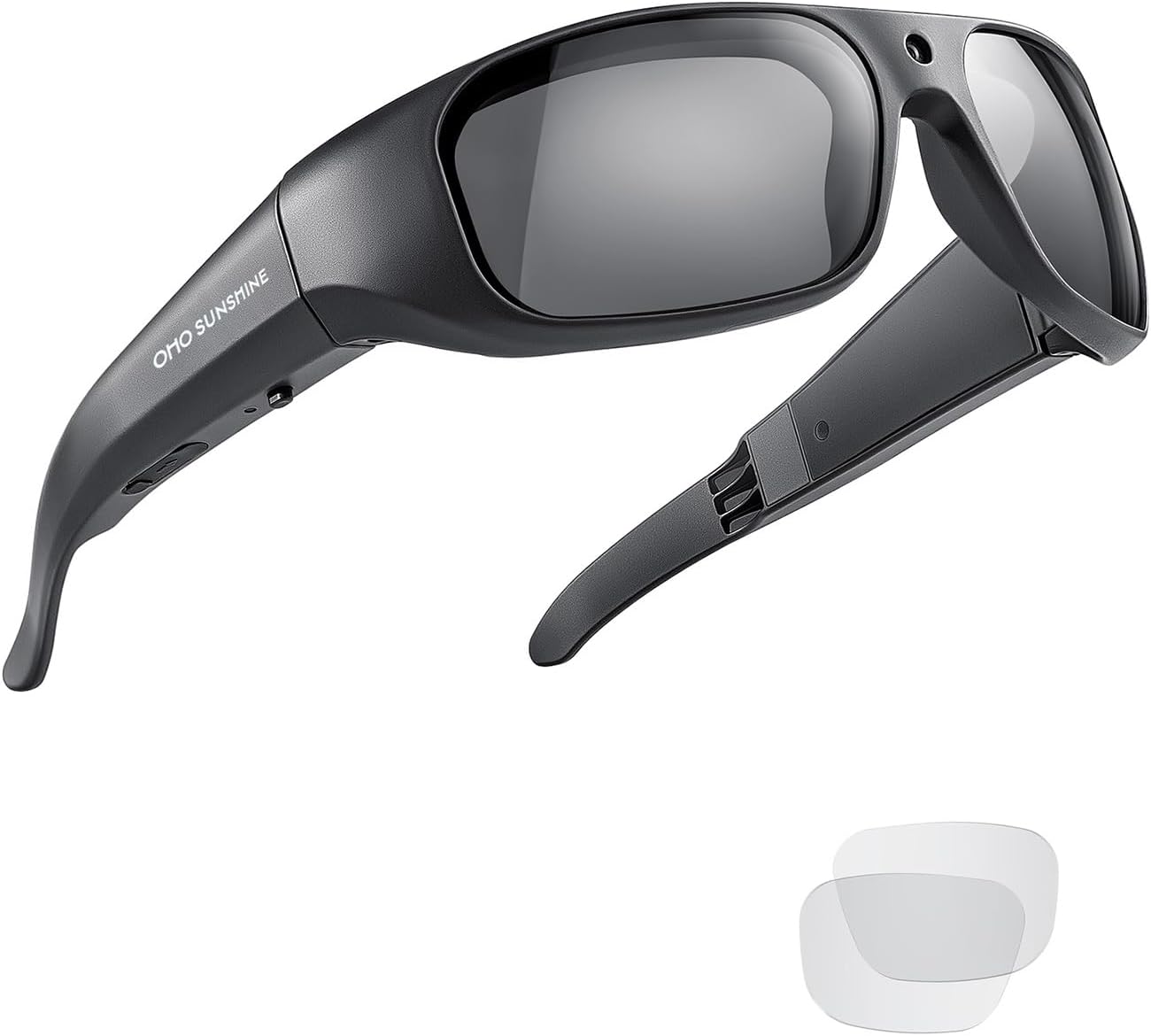 OhO sunshine Camera Sunglasses, Record-While-Charging, Water Resistant, UV Protection Lenses, Unisex