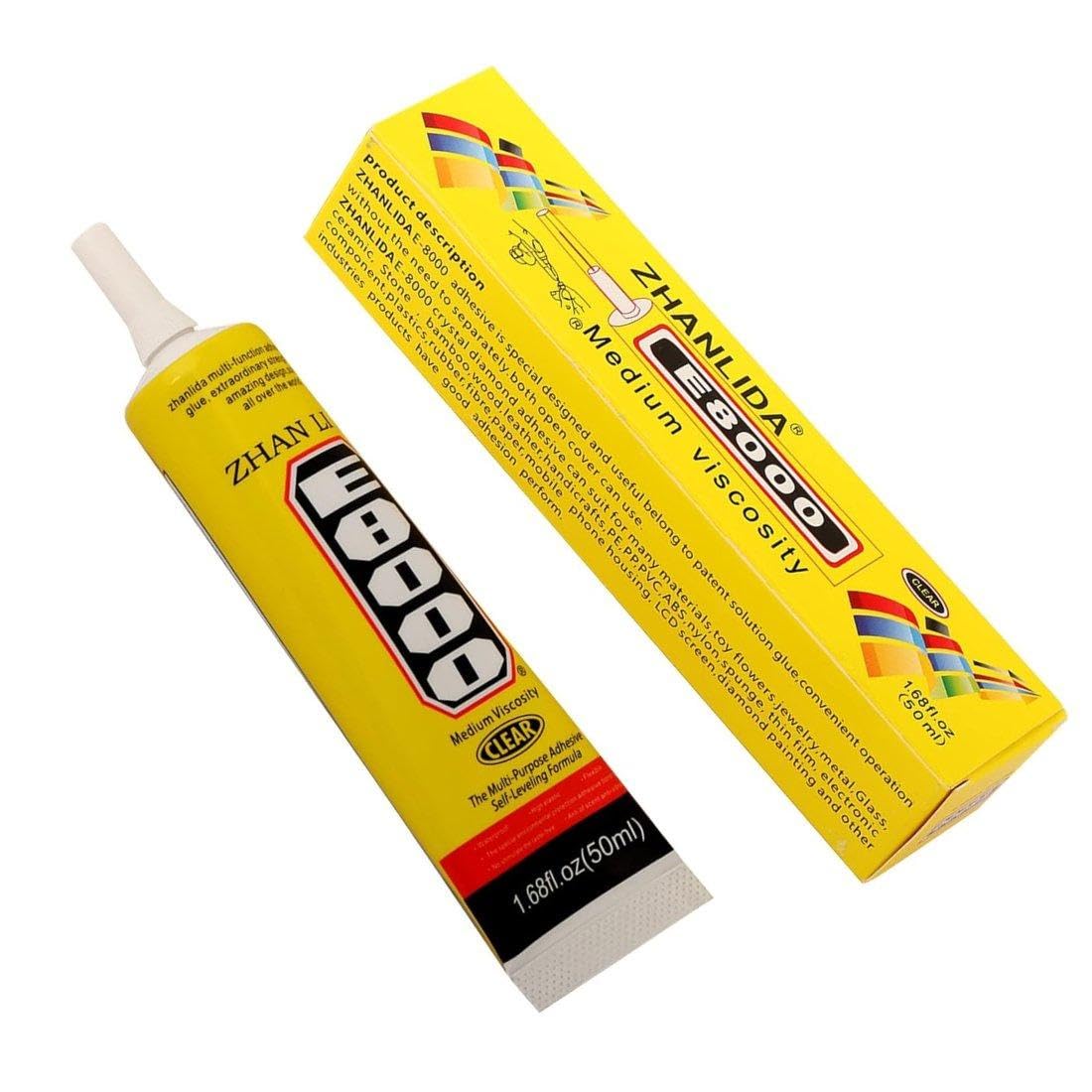 E-8000 Medium Viscosity Multipurpose Glue - Transparent Adhesive For Mobiles, Jewelry, Shoes and More (Pack of 1)