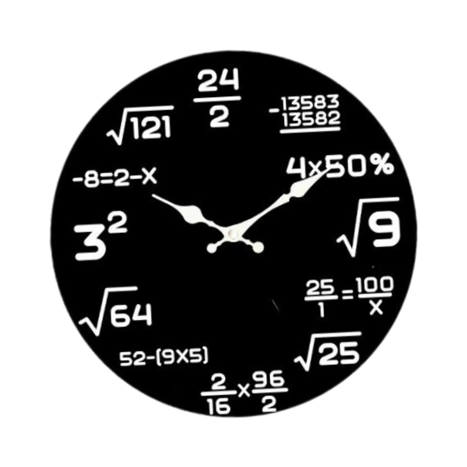 Sharplace Kreative Wanduhr mit mathematischen Gleichungen, 30 cm, Schlichte Tafeluhr, geräuschlos, für Wohnzimmer, Schule, Esszimmer, Style A