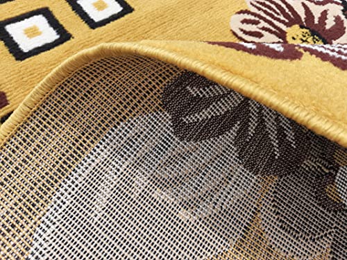 Image of Home Decore Acrylic Carpet for Your Living Room & Drawing Room Aywhere in Your Home (150x210 Yellow Colour)- 5x7 Feet