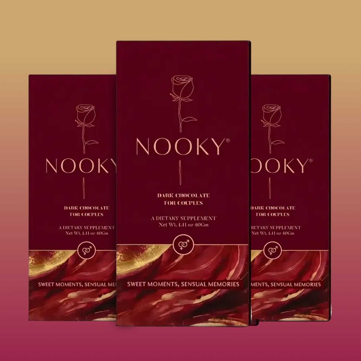 Nooky Couple Dark Chocolate for Men & Women (Pack of 1, 2 & 3) | Premium Dark Chocolate Treat | Gift for Couples | Vegan & Gluten-Free | Crafted for