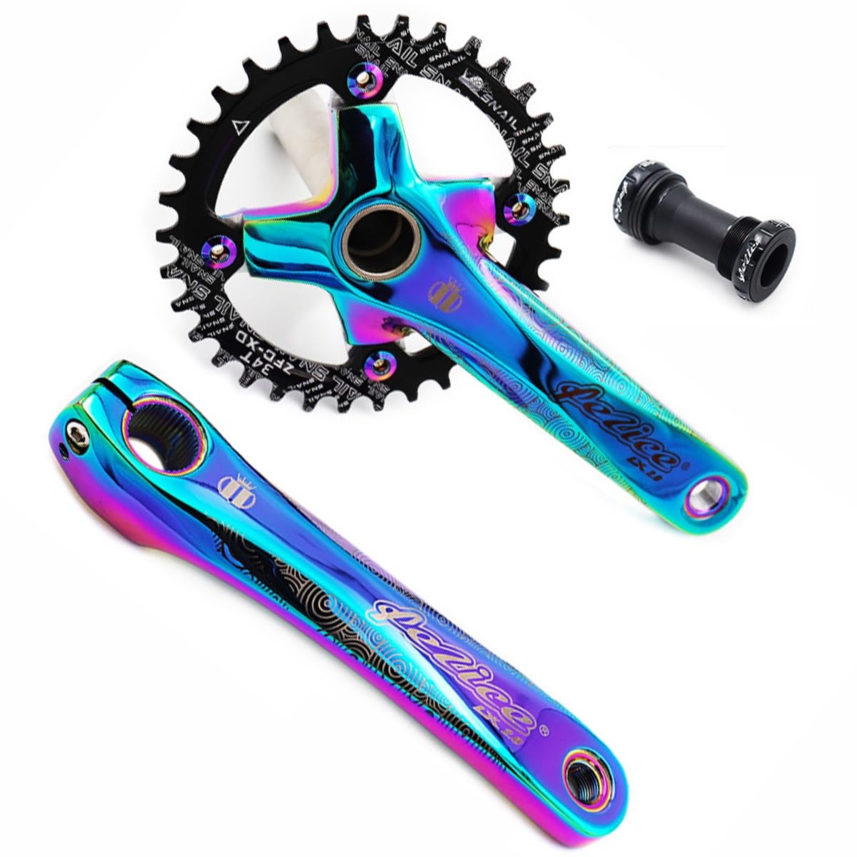 Rower górski Hollow zintegrowany zestaw korbowy 170 mm 104BCD 32 do 36T wąska szeroka pojedyncza tarcza łańcuchowa stop z dolnym wspornikiem