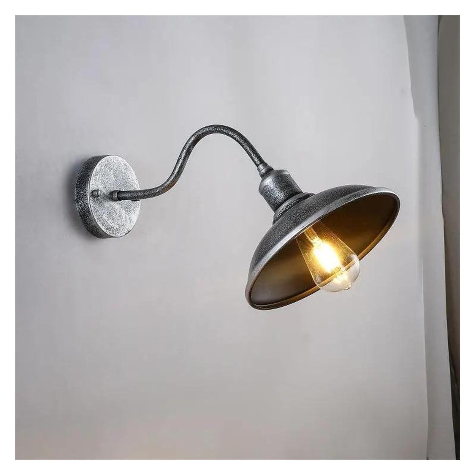 ZTCHSENZT Wall Sconces, Loft V-intage Lights Waterproof Outdoor Retro Balcony Terrace Porch Courtyard Garden Light Bedside Bedroom Lamp,Silver-A